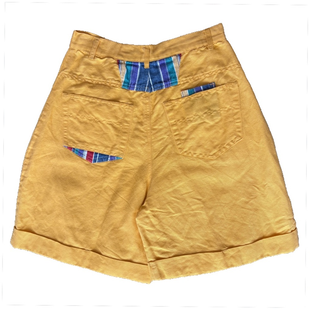 Vintage Jennifer Eden 80s high waisted yellow shorts size 11/12